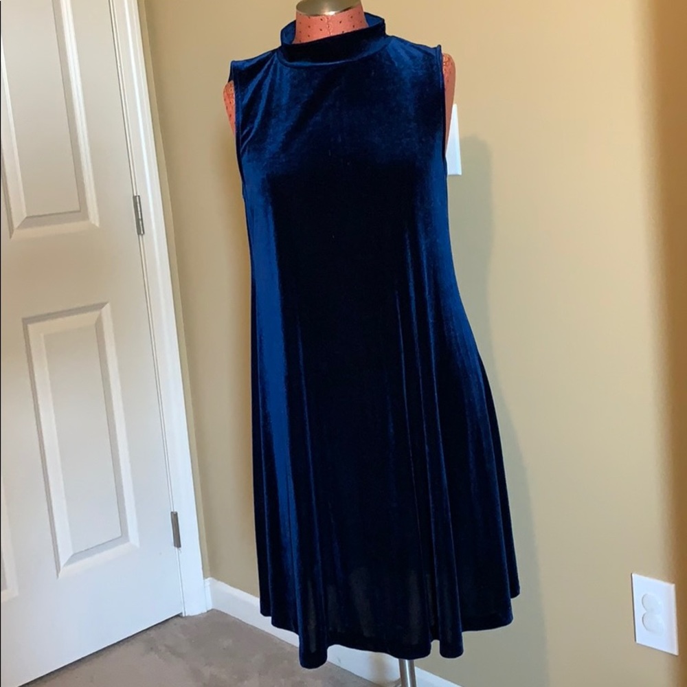 The limited velvet mock neck dress